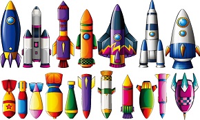 Color rocket design vector Color rocket design vector